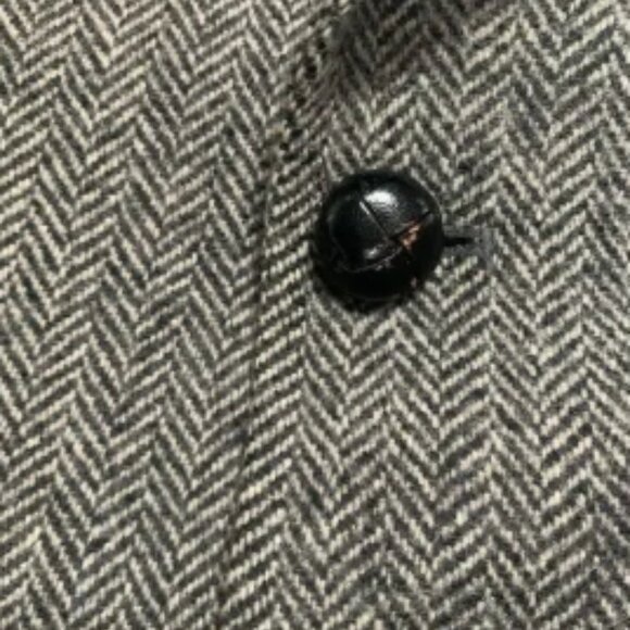 Vintage Men’s Overcoat Herringbone Gray Size 42 - Picture 6 of 9